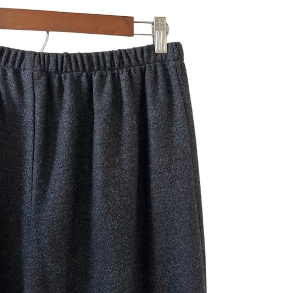 Eileen Fisher Wool Pull-On Pants In Charcoal Gray Size M - Picture 10 of 13